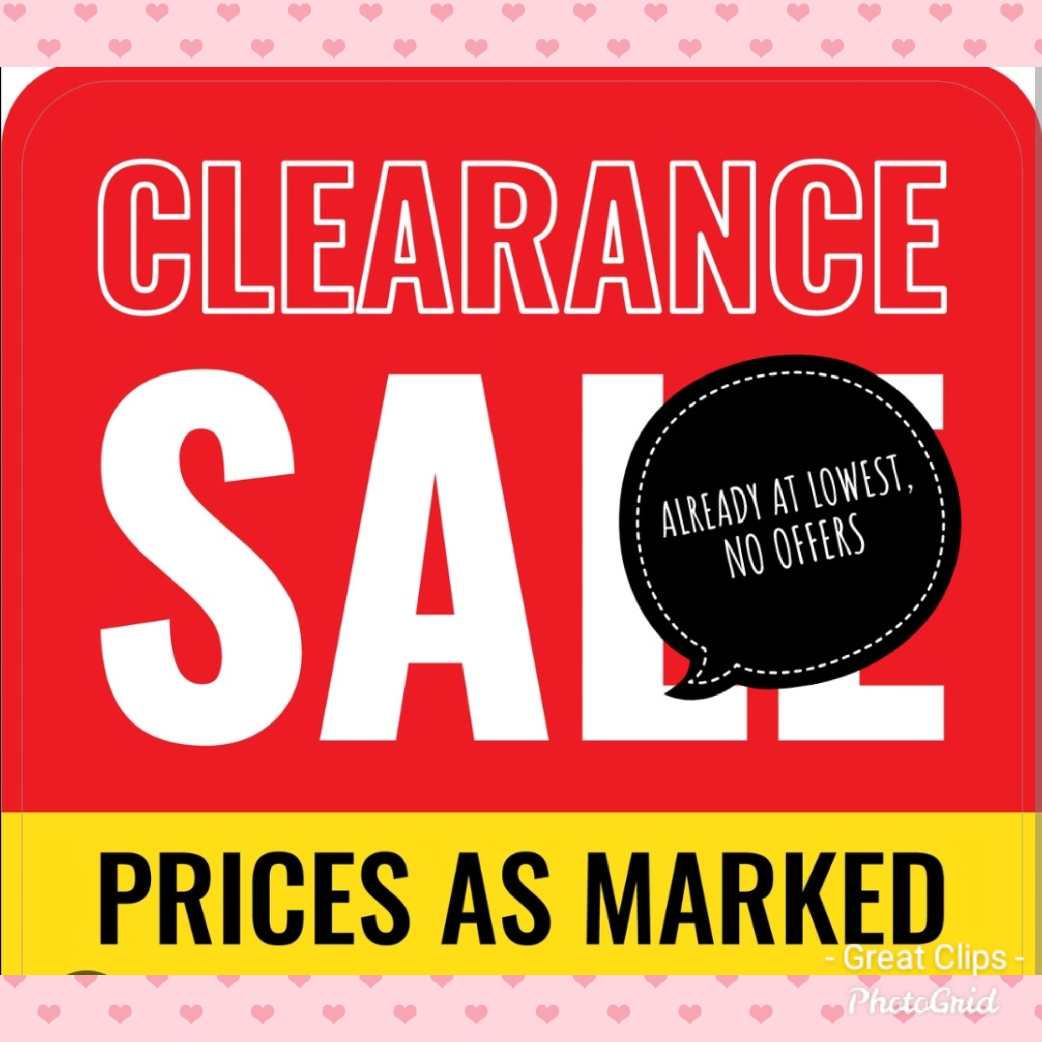 Clearance Sale Sign